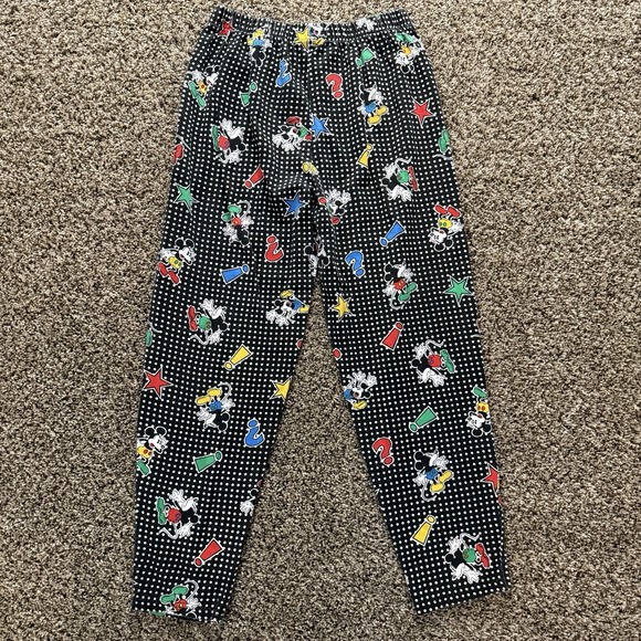 Mickey & Co Vintage Pajama Set Medium Allover Graphic Stars Polka Dot 90s Disney - Picture 12 of 14